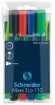 Schneider „Maxx Eco 110" 1-3 mm kúpos 4 különböző színű tábla- és flipchart marker készlet (111094)