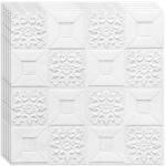 HOZRO 20 db HOZRO öntapadós 3D tapéta készlet, absztrakt mintás, falra és mennyezetre, 9, 8 négyzetméter területet fed le, modern dizájn, nagyon könnyen felszerelhető, négyzetes fehér (TAPET73-20BUC)