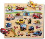 Eichhorn Puzzle din lemn Pin Puzzle Eichhorn 21 forme de inserție cu imagini safari ferma mijloace se transport de la 24 de luni (EH5454)
