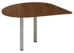 Alfa Office Alfa 200 asztal toldóelem szürke lábazattal, 120 x 120 x 74, 2 cm, csepp, balos kivitel, dió mintázat
