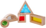 Eichhorn Cuburi din lemn cu ferastră și oglindă Montessori Window Bricks Eichhorn 5 piese cu forme diferite de la 12 lun (EH6001)