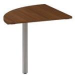 Alfa Office Alfa 100 asztal toldóelem, 80 x 80 x 73, 5 cm, negyedkör, dió mintázat