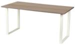 Viva 2 Viva Square irodai asztal, 140 x 80 x 75 cm, egyenes kivitel, fehér lábakkal, sonoma tölgy