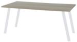 Viva 2 Viva Standard irodai asztal, 180 x 80 x 75 cm, egyenes kivitel, fehér lábakkal, osztriga tölgy