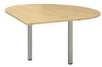 Alfa Office Alfa 200 asztal toldóelem szürke lábazattal, 120 x 120 x 74, 2 cm, csepp, jobbos kivitel, vadkörte