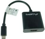 Lanberg Adapter USB-C dugó HDMI aljzathoz, Lanberg 41848, USB 3.1 gen. 1 interfész, FHD, 2, 7 Gbps, kábel 15 cm, fekete