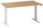 Alfa Office Alfa Up állítható magasságú irodai asztal fehér lábazattal, 140 x 80 x 61, 5-127, 5 cm, vadkörte mintázat