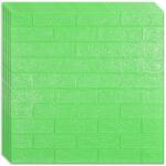 HOZRO 10 db-os HOZRO öntapadós 3D tapéta szett, téglautánzat modell, 5, 39 négyzetméter alapterületű, modern dizájn, nagyon könnyen felszerelhető, zöld (TAPET51-10BUC)