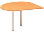 Alfa Office Alfa 200 asztal toldóelem fehér lábazattal, 120 x 120 x 74, 2 cm, csepp, jobbos kivitel, bükk Bavaria mintázat