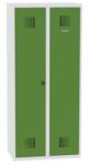 Malow Hegesztett öltözőszekrény Rachel, 2 rekesz, szélesség 800 mm, hengerzár, szürke/zöld