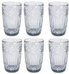 Excellent Houseware Комплект 6 чаши, Excellent Houseware, стъкло, 8x13 см, 380 мл, прозрачно/черно (KO-170490130SET6)