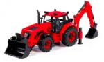 Polesie Tractor Excavator Belarus cu incarcator, rosu, Polesie RB35333