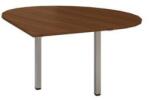 Alfa Office Alfa 200 asztal toldóelem szürke lábazattal, 120 x 120 x 74, 2 cm, csepp, jobbos kivitel, dió mintázat