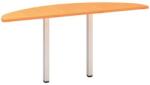 Alfa Office Alfa 200 asztal toldóelem fehér lábazattal, 45 x 162, 5 x 74, 2 cm, félkör, bükk Bavaria mintázat