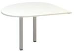 Alfa Office Alfa 200 asztal toldóelem szürke lábazattal, 120 x 120 x 74, 2 cm, csepp, balos kivitel, fehér mintázat