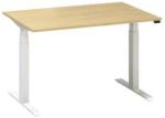 Alfa Office Alfa Up állítható magasságú irodai asztal fehér lábazattal, 120 x 80 x 61, 5-127, 5 cm, bükk Bavaria mintázat