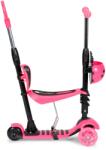 ECOTOYS 5 az 1-ben háromkerekű roller állítható üléssel, kormánnyal, háttámlával, vezetővel és katicás kosárral, rózsaszín (EDIYM-SW-6PINK)