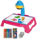 KIK KX2933 Gyermek rajzprojektor - rajzasztal sablonokkal és filctollakkal, rózsaszín