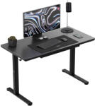Mark Adler Állítható magasságú íróasztal, 120 x 60 cm, fejhallgatótartóval, üveglappal fekete
