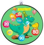 Flippy Darts játék gyerekeknek, összecsukható tábla 70 cm, 8 tépőzáras golyó/egyszerű égbolt, 2 világító labda, Dinosaur Park modell, zöld (126113)