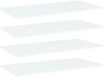 vidaXL Рафтове за етажерка, 4 бр, бели, 80x20x1, 5 см, инженерно дърво (805298)
