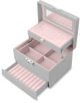 Massido Ékszeres doboz tükörrel - Szürke, Rózsaszín (TE670400)