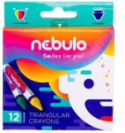 Nebulo Небуло: Цветни триъгълни пастели, 9 см - 12 бр (nzsk-tr-12)