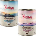 Purizon 6x400g Purizon Organic nedves kutyatáp- Vegyes csomag: 3 x kacsa & csirke, 3 x lazac & csirke
