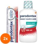 Parodontax Set 2 x Pasta Dinti Complete Protection Whitening 75 ml, Apa Gura Daily Gum Care Fresh Mint 500 ml (ROC-2xMAG1017809TS)
