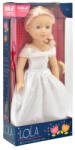 Dolls World Puhatestű, fésülhető játékbaba - Lola fehér ruhában (36 cm) (10638)