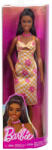Mattel Fashionista barátok divatbaba - Stílusos baba sárga kockás virágmintás ruhában (233) (FBR37_HYT91)