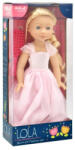 Dolls World Puhatestű, fésülhető játékbaba - Lola rózsaszín ruhában (36 cm) (10639)