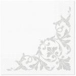 Elcadis Servetele in 3 Straturi, Frame Motif Silver, 33 x 33 cm, 20 Bucati, Elcadis (ELC-SRV 33X33 FRM-SIL)