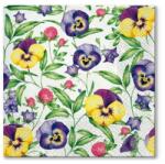 Elcadis Servetele in 3 Straturi, Beautiful Pansies, 33 x 33 cm, 20 Bucati, Elcadis (ELC-SRV 33X33 FLO-BP)