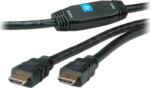 Roline HDMI Csatlakozókábel HDMI-A dugó, HDMI-A dugó 30.00 m Fekete 14.01. 3465 4K UHD, Árnyékolt, aktív, jelerősítéssel HDMI kábel (14.01. 3465) (14.01.3465)