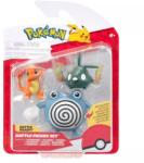 Jazwares Pokémon: set de 3 figurine - Charmander, Trubbish, Poliwhirl (PKW4084) Figurina