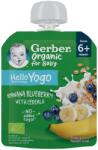 Gerber Organic for Baby Hello Yogo bio banán-áfonya gyümölcspüré gabonával 6 hónapos kortól - 80 g