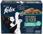 FELIX Deliciously Sliced alutasakos eledel macskáknak, halas válogatás 12x80 g - 960 g