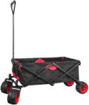 Toboli összecsukható kézikocsi műanyag kerekekkel piros-fekete maximum 80 kg teherbírással 60274