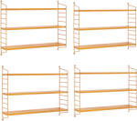 PremiumXL Fali Polc Strängnäs Állítható Polcokkal 4-es Szett Narancssárga