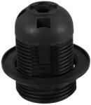 Commel Műanyag E27 foglalat, 250 V, 4A, T210, fekete, gyűrűvel (016-112) (COMMEL-016-112)
