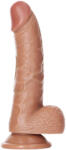 RealRock - dildo cu ventuză și testicule - 15, 5 cm - maro închis (7423522627662) Dildo