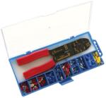 Commel Szigetelt csatlakozó szett + prés, 10x10db csatlakozó + 1db prés (365-751) (COMMEL-365-751)