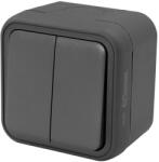 Commel Falon kívüli csillárkapcsoló, 10A, 250V, IP55, antracit (043-105) (COMMEL-043-105)