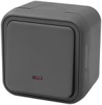 Commel Falon kívüli nyomókapcsoló, 10A, 250V, IP55, antracit (043-106) (COMMEL-043-106)