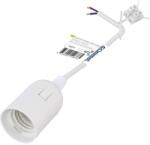 Commel Műanyag E27 foglalat vezetékkel, sork. , fehér H03VV-F 2X0, 75/17 cm (016-703) (COMMEL-016-703)