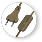 Commel Szerelt kábel (szerelhető vezeték) kapcsolóval 2, 5A, arany, H03VVH2-F 2x0, 75/2m (0128) (COMMEL-0128)