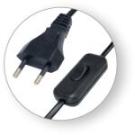 Commel Szerelt kábel (szerelhető vezeték) kapcsolóval 2, 5A, fekete, H03VVH2-F 2x0, 75/3m (0117) (COMMEL-0117)