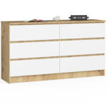 AKORD CLP Artisan Tölgy Fehér 6-Fiókos Komód (OUT-OP0LK-140SZ6-ARTBIA-Akodr)