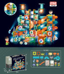 Mamido Mágneses világító építőkocka golyópálya 292 darab Maxi XXL (S-2309) - mamido